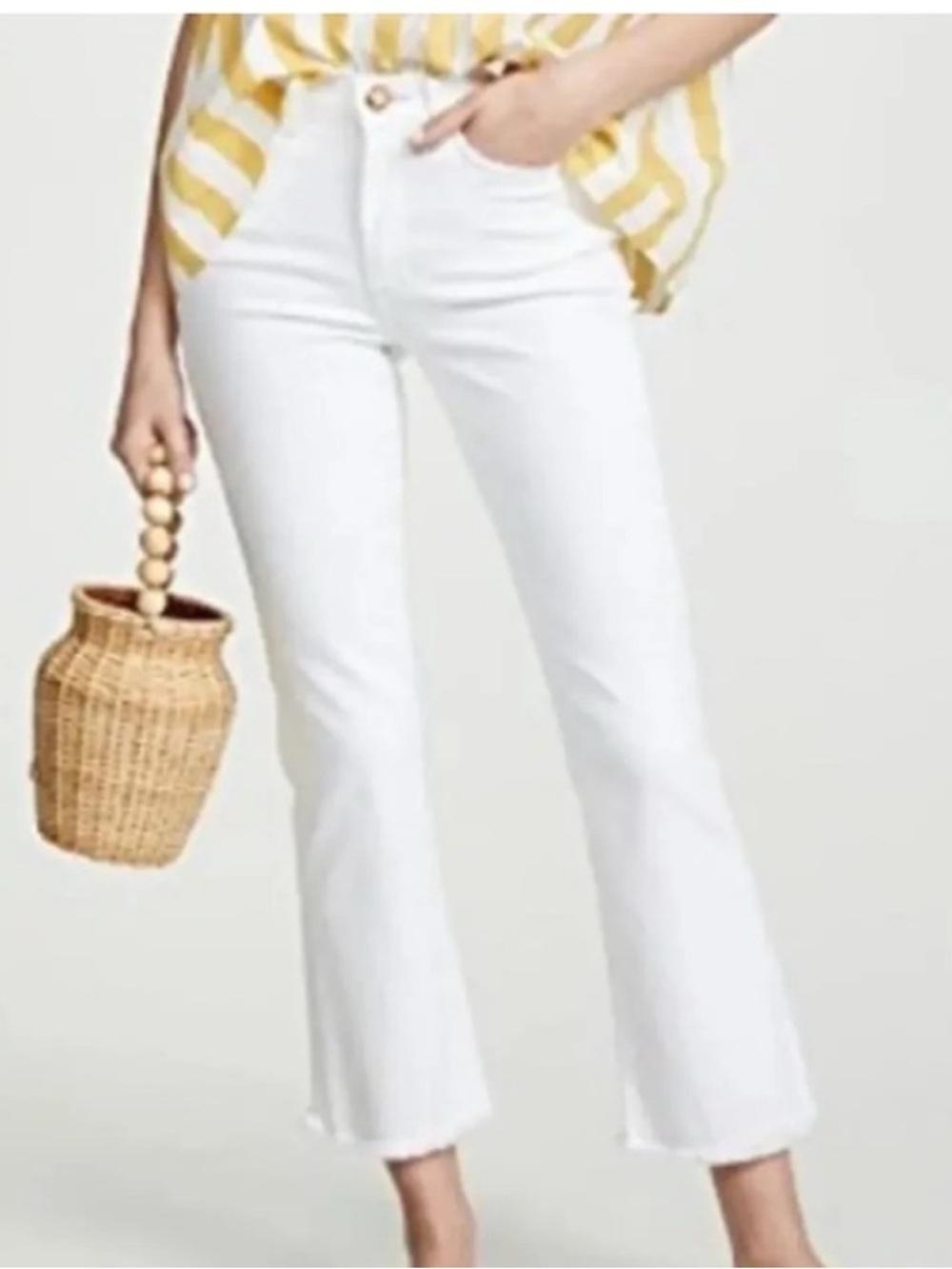 Altuzarra Dixon High-Waist Flare-Leg Crop Jeans Size 38 FR US 6 White